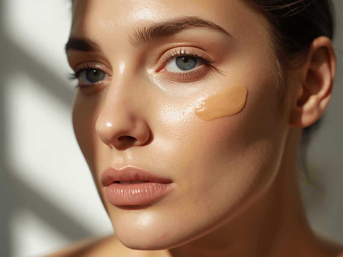 organic foundation on the face